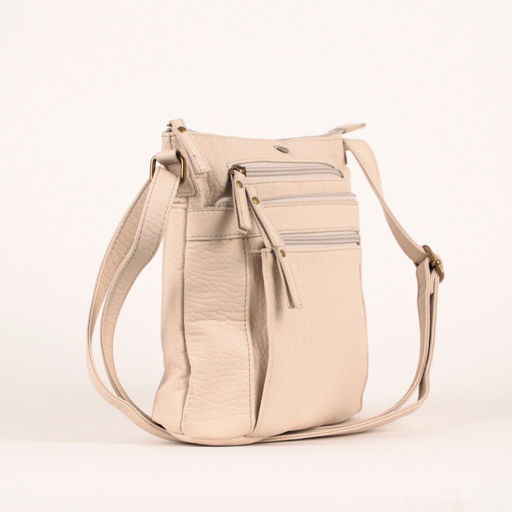 Sac à bandoulière grainé N/S