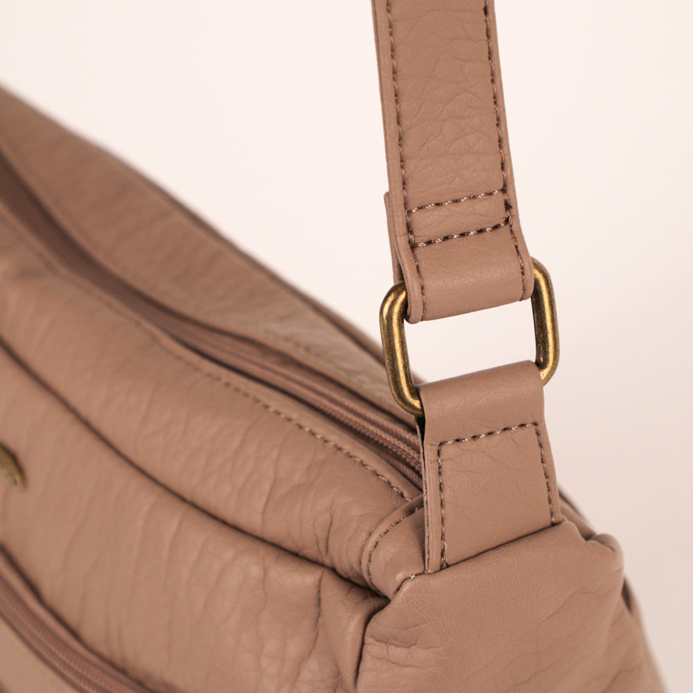 Sac à bandoulière grainé N/S
