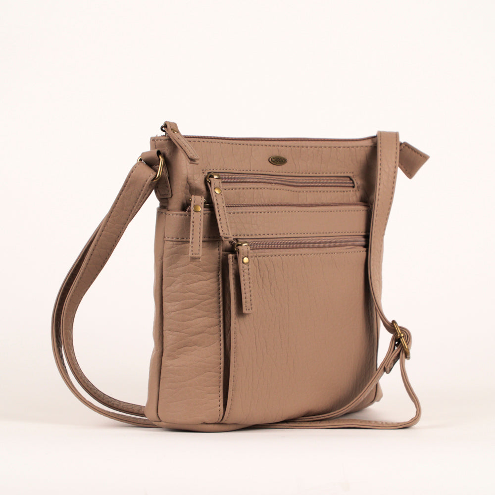 Sac à bandoulière grainé N/S