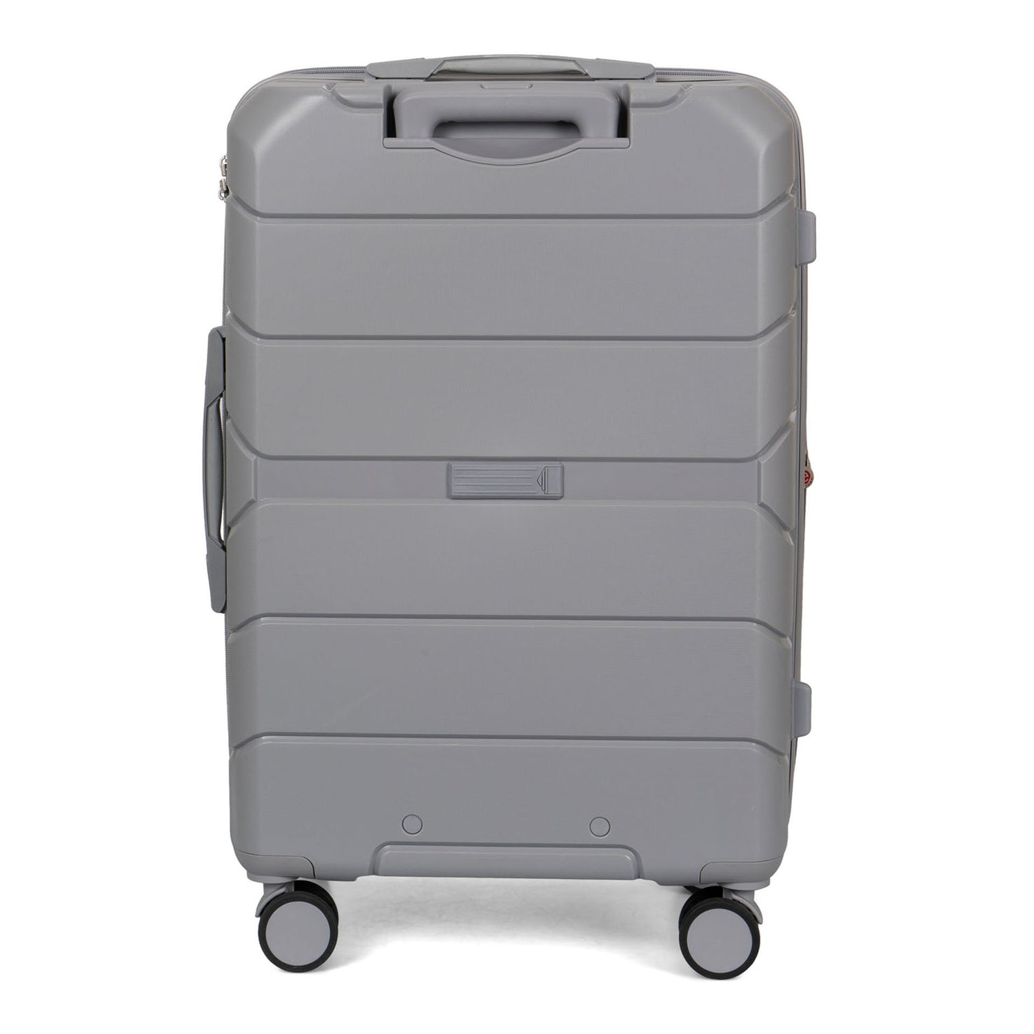 Back side view of a balck hard side luggage called Altitude designed by Air Canada sold at Bentley, showcasing its resistant shell texture.