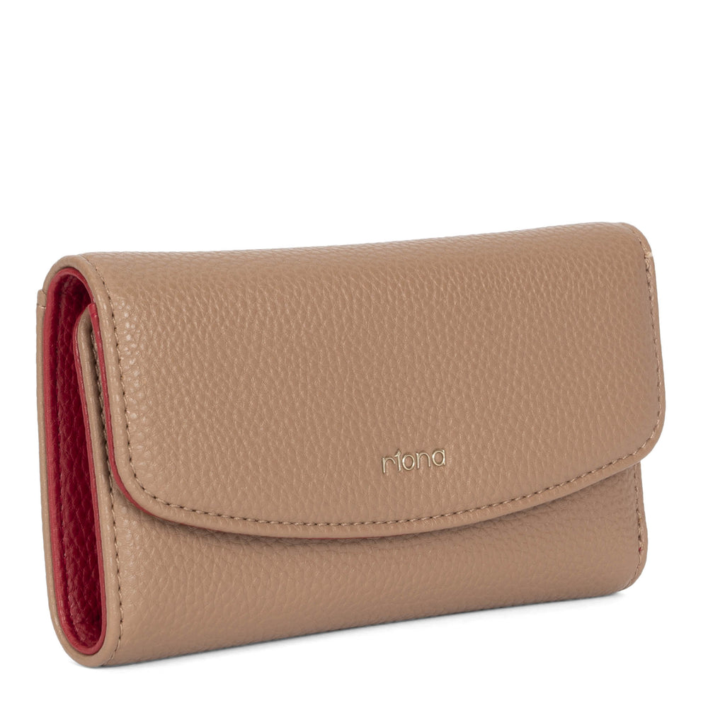 Portefeuille à rabat RFID Riona Lucy Pebbled 2.0 Noir et rouge