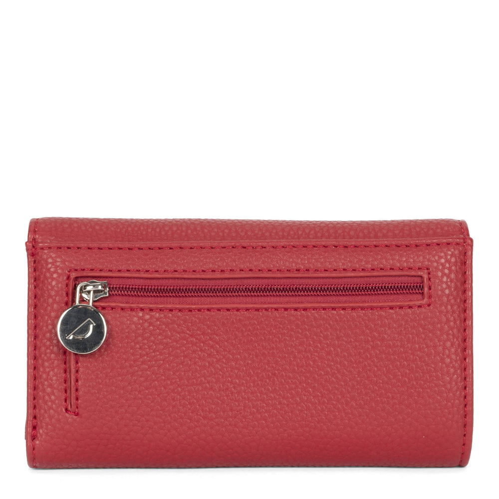 Portefeuille à rabat RFID Riona Lucy Pebbled 2.0 Noir et rouge