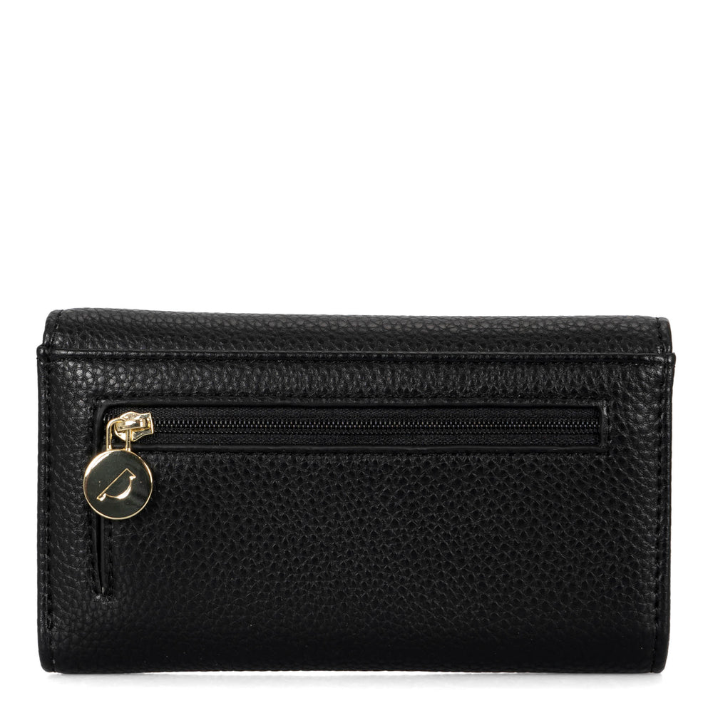 Portefeuille à rabat RFID Riona Lucy Pebbled 2.0 Noir et rouge