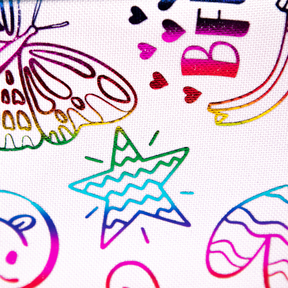 Trousse à crayons violette à motif Doodle Tracker
