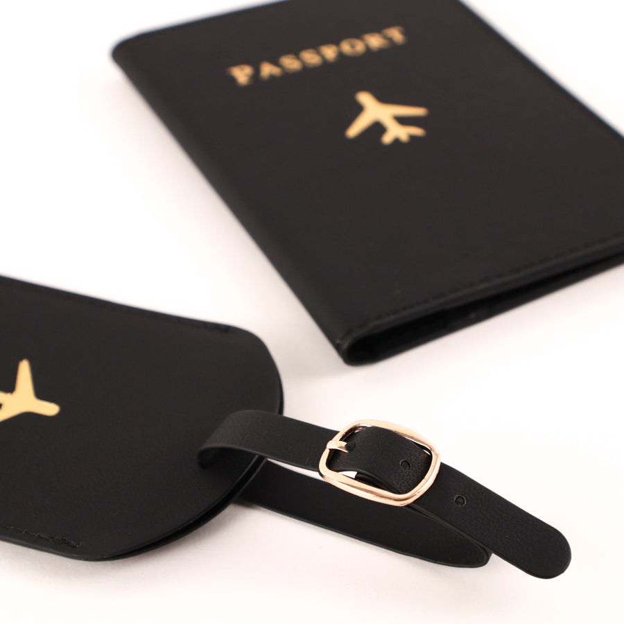 Tracker - Ensemble Protège-passeport et Étiquette à bagage
