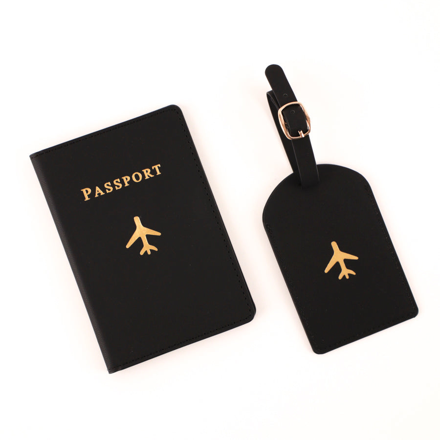 Tracker - Ensemble Protège-passeport et Étiquette à bagage