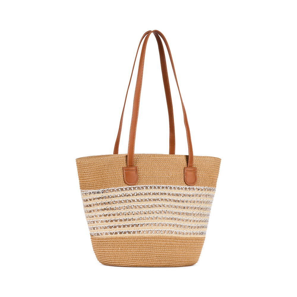 Sac fourre-tout en paille rayé Bentley Nomad