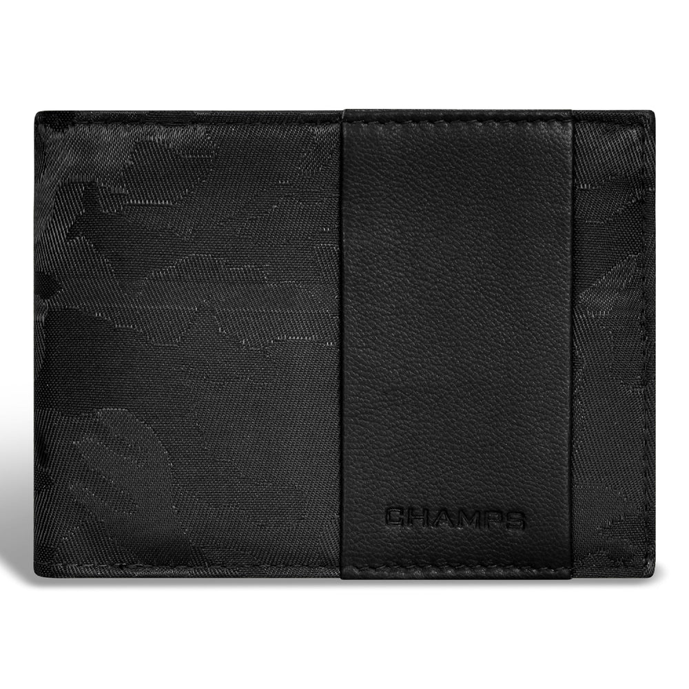 Portefeuille à deux volets en cuir et camouflage