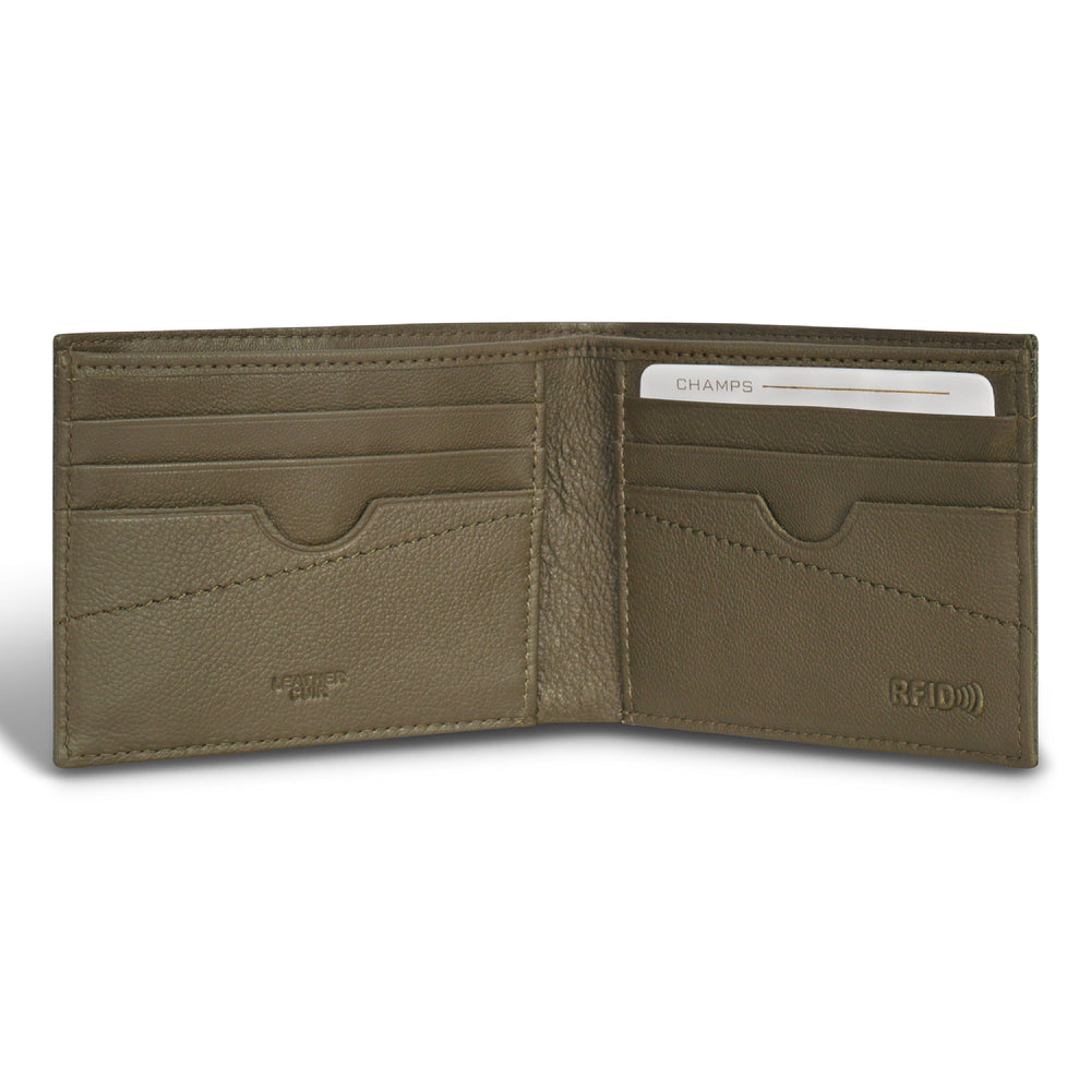 Portefeuille à deux volets en cuir et camouflage