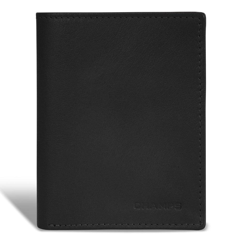 Portefeuille vertical en onyx/cuir