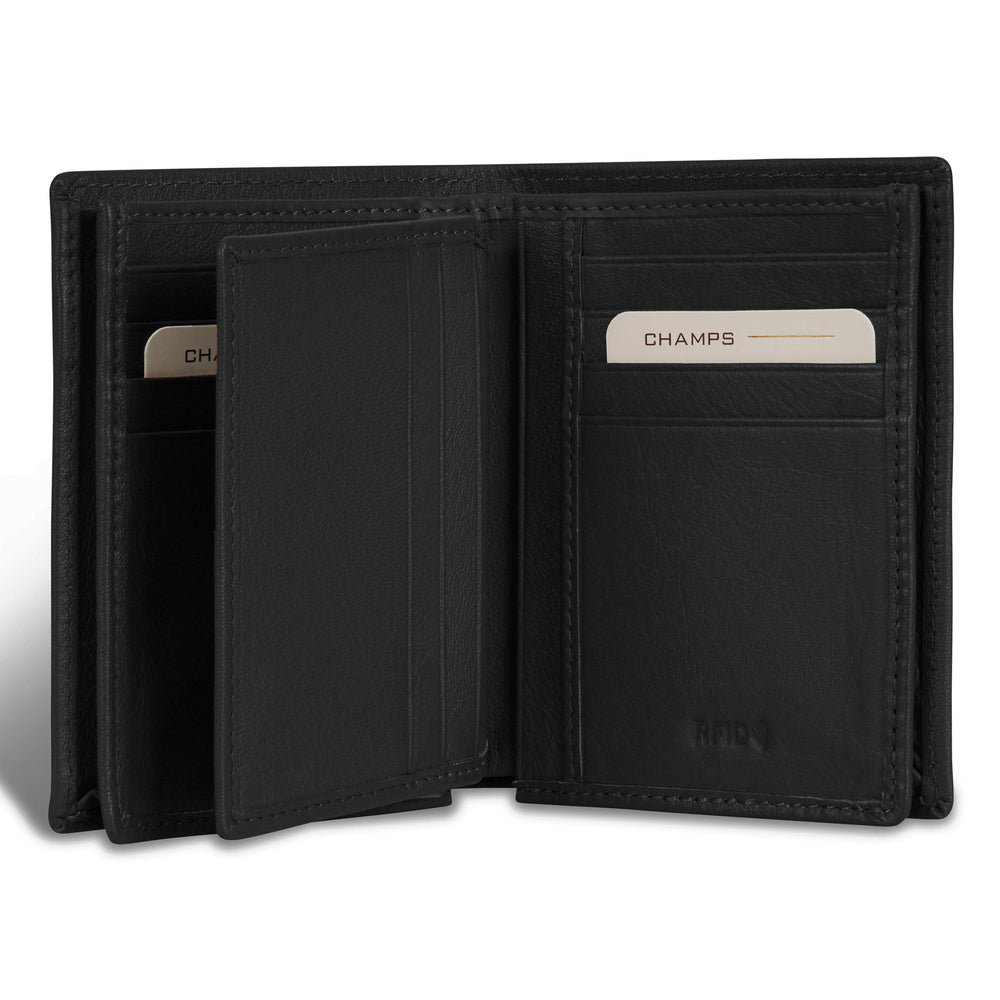 Portefeuille vertical en onyx/cuir