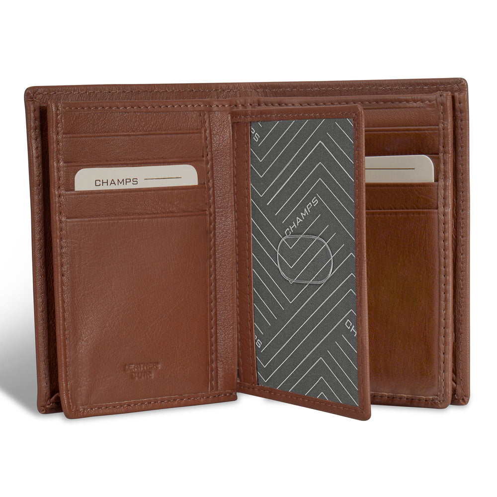 Portefeuille vertical en onyx/cuir