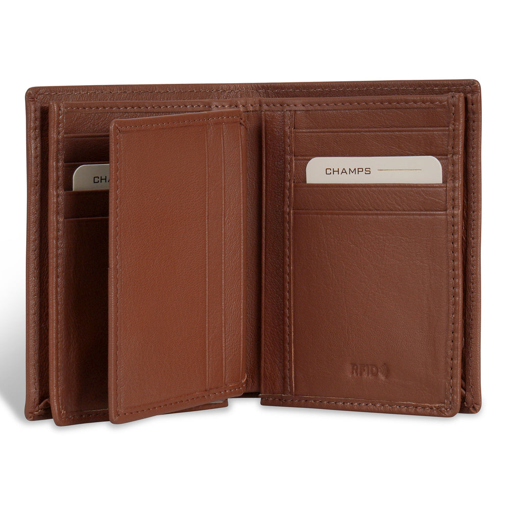 Portefeuille vertical en onyx/cuir