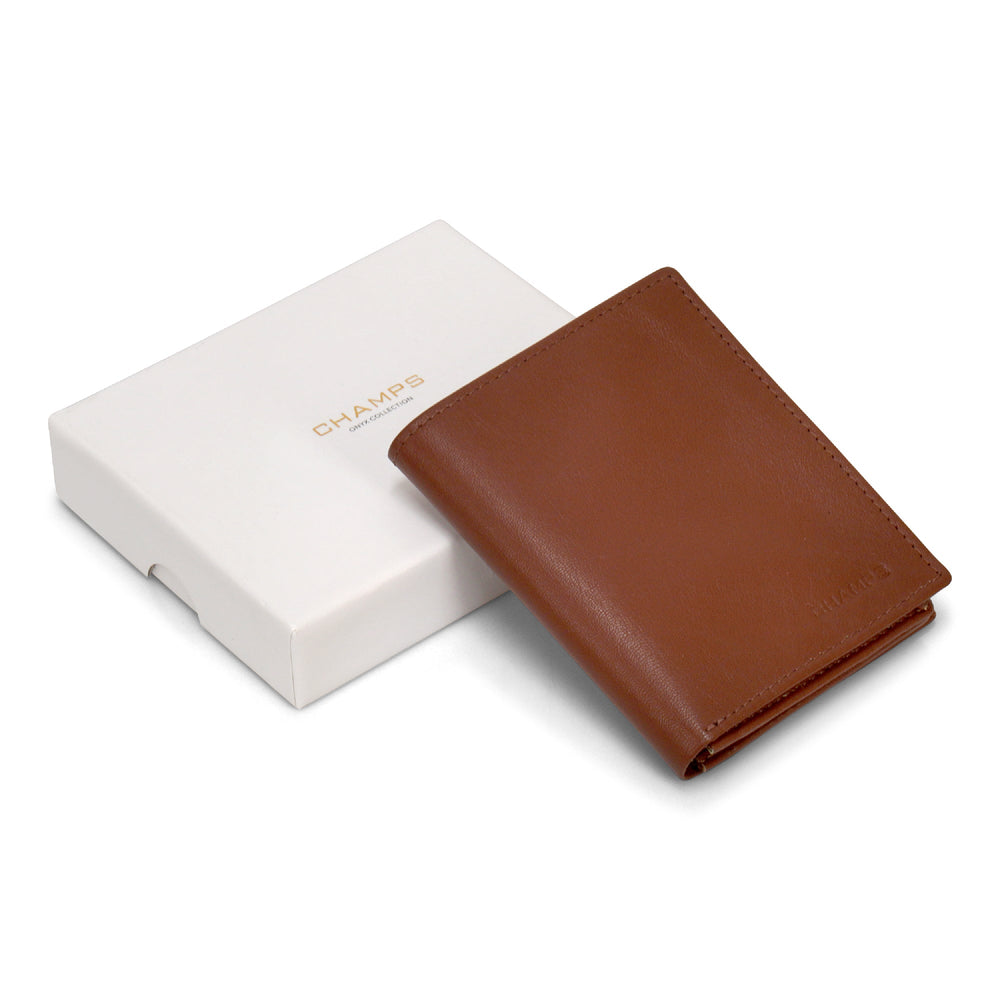 Portefeuille vertical en onyx/cuir