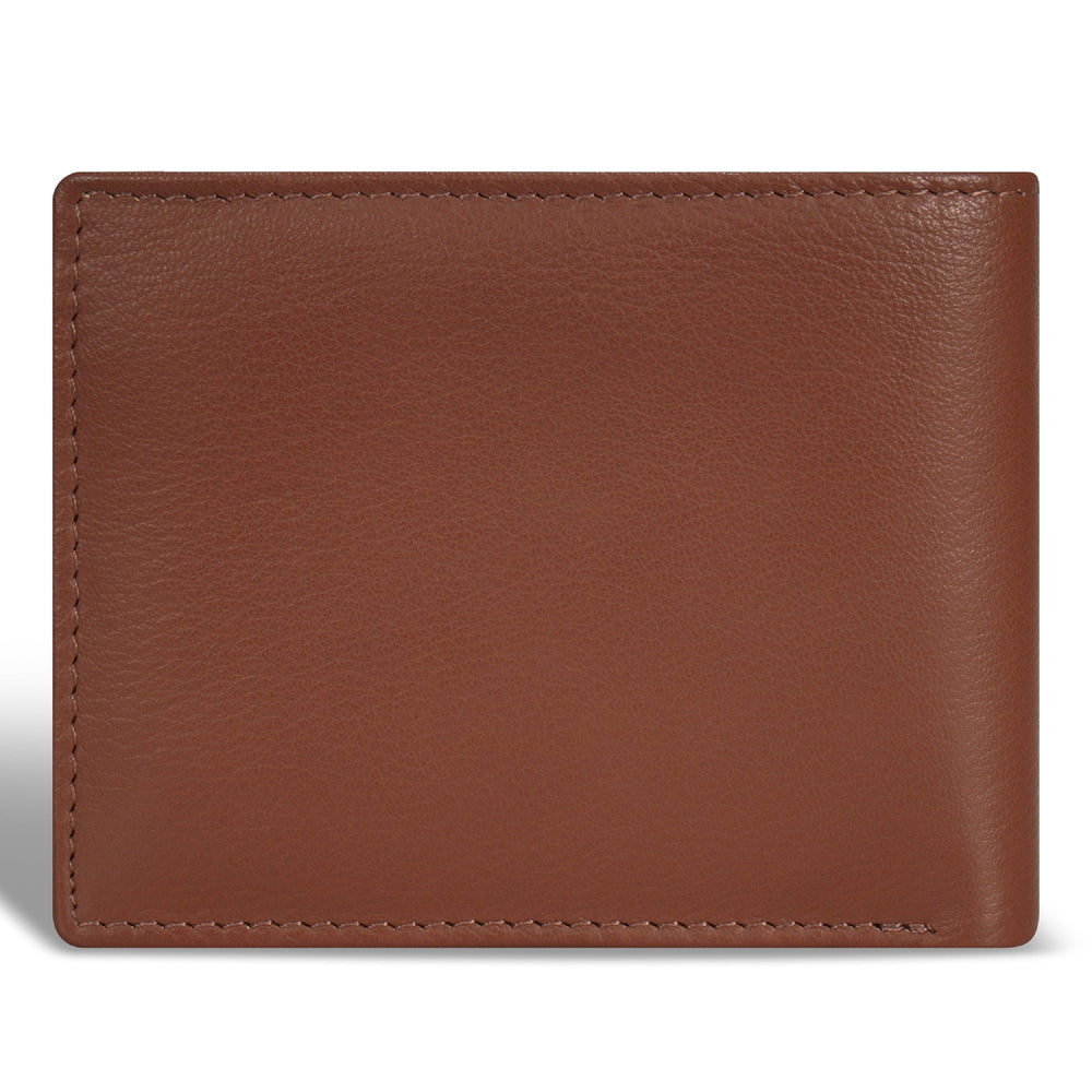 Portefeuille à deux volets zippé en cuir et onyx