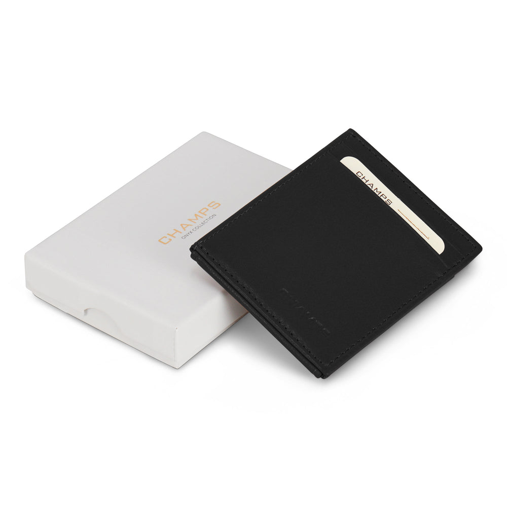 Porte-cartes hybride en cuir et onyx