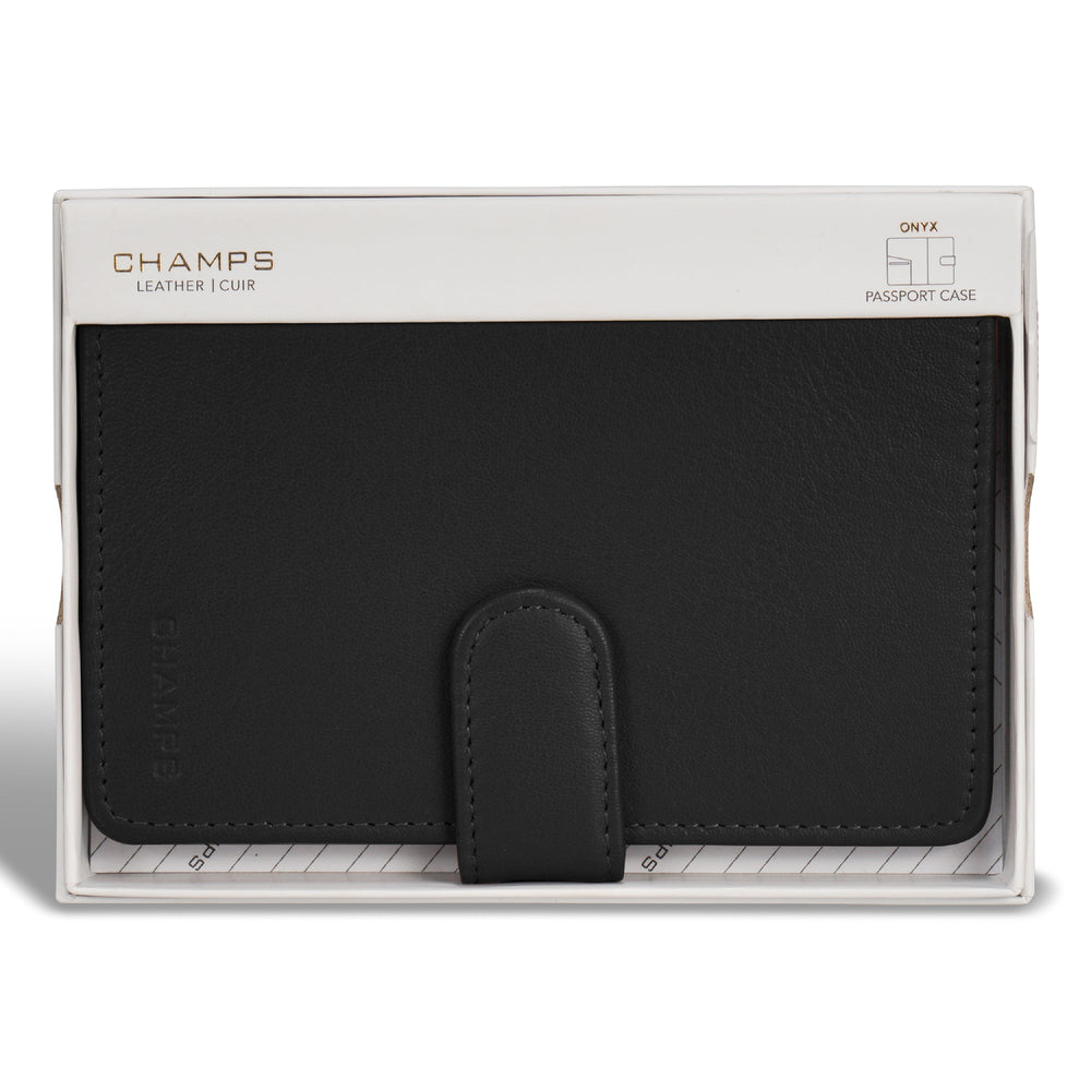 Etui à passeport en cuir et onyx