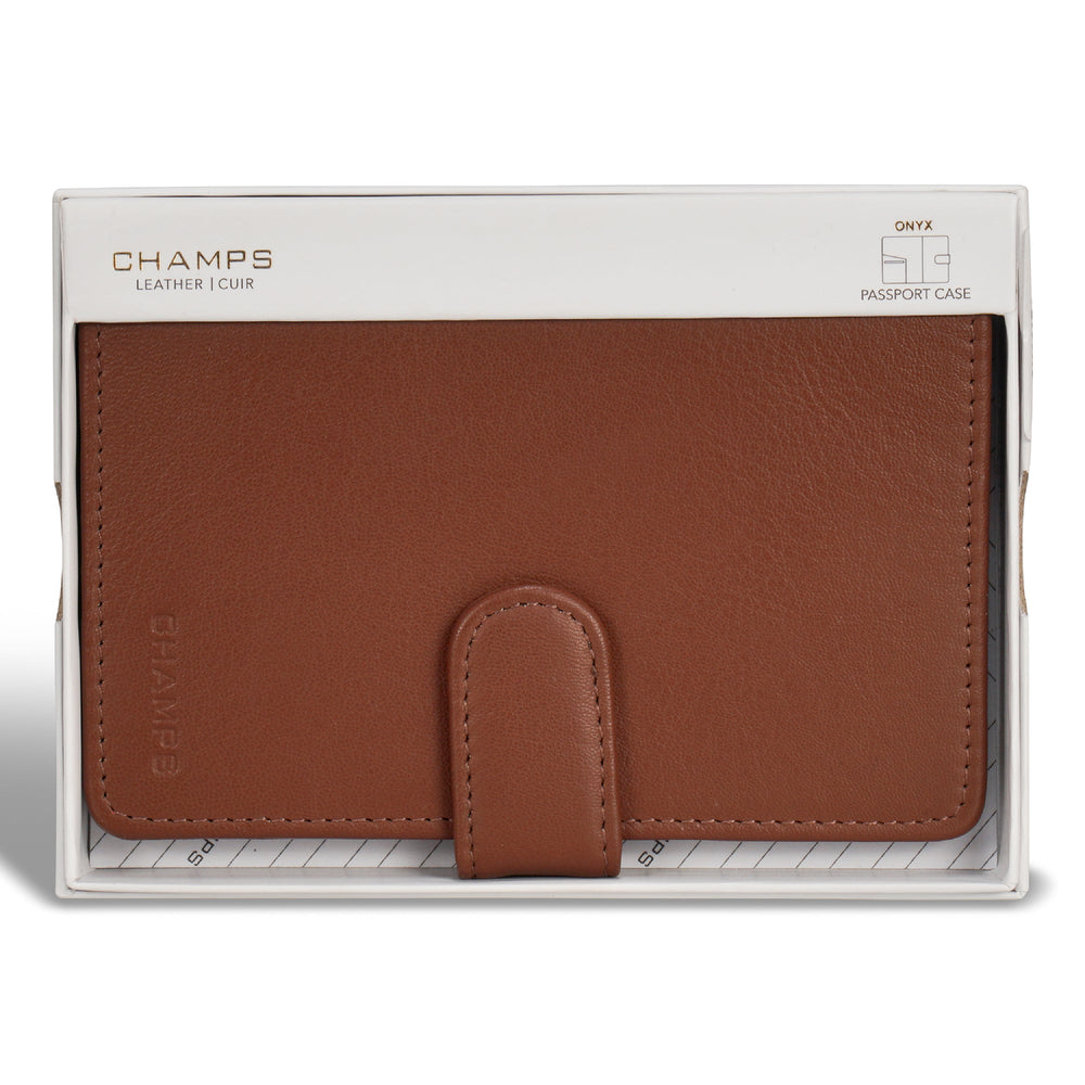 Etui à passeport en cuir et onyx