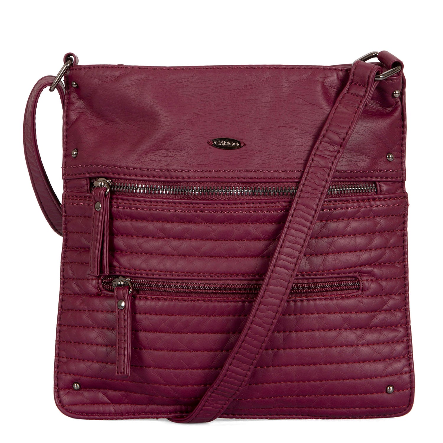 Small Faux Leather Quilted Multi Zip Crossbody - Bentley