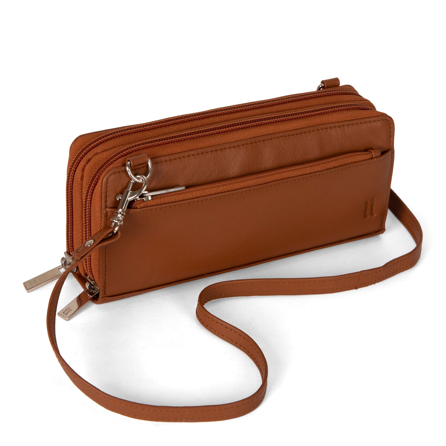 Karine RFID Leather Accordian Crossbody Wallet - Bentley