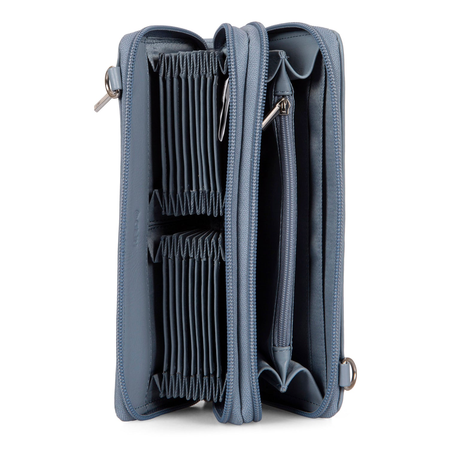Karine RFID Leather Accordian Crossbody Wallet - Bentley